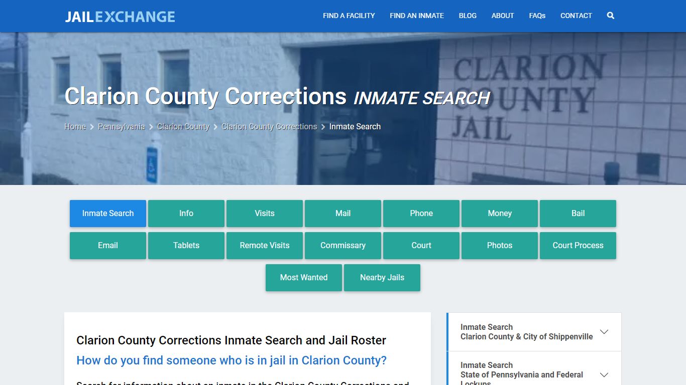 Inmate Search: Roster & Mugshots - Clarion County Corrections, PA